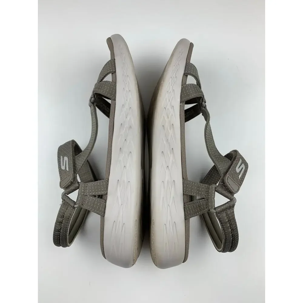 Skechers On The Go 600 Brilliancy Sandals Taupe Casual Comfort Sporty Women's 10